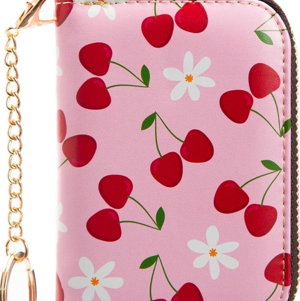 Cherry Print Pink Wallet